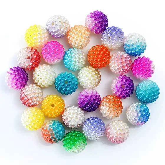25 - 300 Pçs Miçanga ABS Amora Craquelada Colorida com Furo 10mm Artesanato DIY