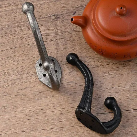 Gancho de casaco estilo Industrial estilo europeu, porta de ferro fundido, gancho traseiro, ferro fundido, decoração ret