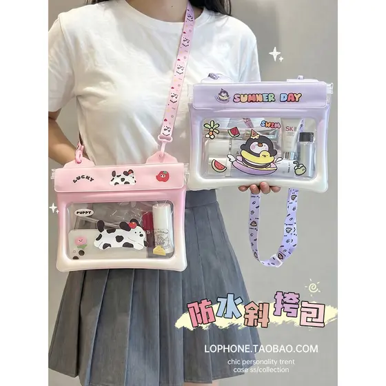Bolsa mensageiro à prova d'água de grande capacidade, bolsa de cintura com tela sensível ao toque, foto, natação, deriva