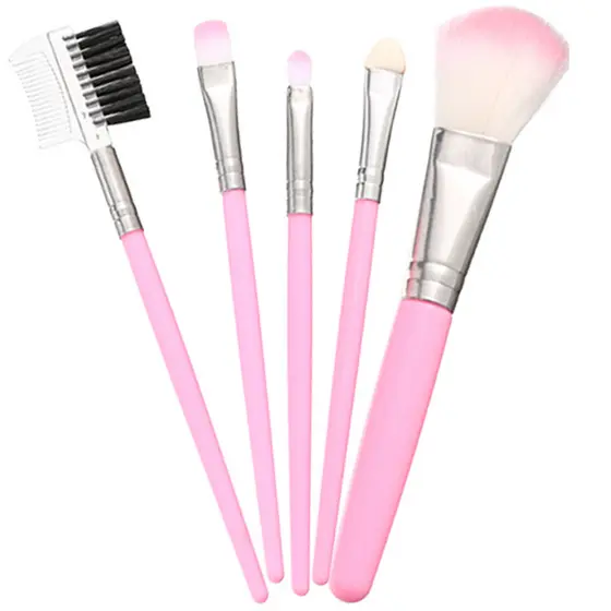 Pacote simplificado 5 conjunto de pincéis de maquiagem iniciante portátil ferramenta de maquiagem fundação escova sombra