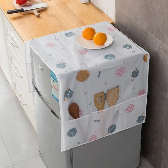 Capa de pano para forno de micro-ondas, capa Anti-poeira para geladeira, porta dupla única, tapete de mesa, máquina de l