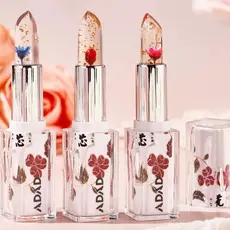 Batom não tóxico de planta pura genuína, batom fofo para bebê, cristal especial que muda de cor, pétala