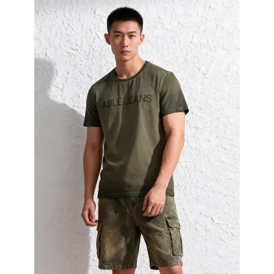 Primavera verão na moda capaz JEANS masculino feminino camiseta de manga curta puro algodão oleoso sujo lavagem angustia