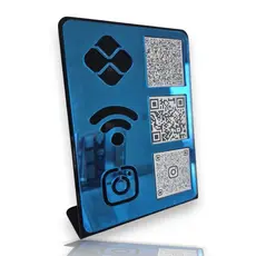 Display Para Mesa Balcão PIX, WIFI & INSTAGRAM e PIX, WHATS & INSTAGRAM