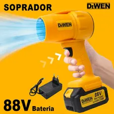 DEWEN Soprador Potente Turbo Portátil Sem Fio 88V Bateria Vento Forte Alta Potência Potente Limpeza Interna e Externa