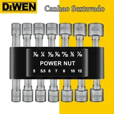 JLD 14pcs Jogo De Soquete Bits Canhão Sextavado Parafusadeira Sae Parafuso De Chave De Soquete Mé