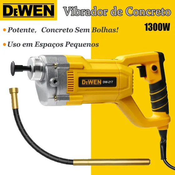 Vibrador de Concreto Elétrico Portátil De 1300 W Com Haste de 1,2m Vibrador Potente,Concreto Sem Bolhas