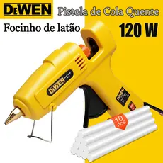 Pistola de Cola Quente Profissional Não Pinga 120W+10 Bastões Para Artesanato Com Secagem Rápida Para Seu DIY