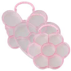 Caixa Organizadora Plástica Rosa 17x14cm – Estojo para Costura, Bijuterias e Artesanato