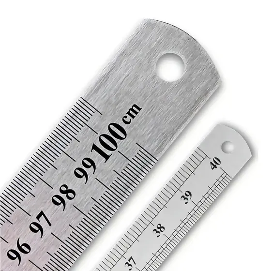 Régua Aço Inox 100cm 1 Metro 40 Pol Artesanato