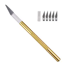 Estilete Bisturi de Precisão + 6 Lâminas | Corte Profissional para Artesanato e Personalização