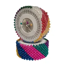 Kit 360 Alfinetes Coloridos Para Costura Patchwork Artesanato Cabeça Colorida