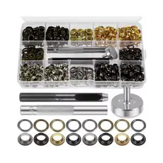 Kit Aplicador de Ilhós Manual + Vazador + 200 Ilhós com Arruelas