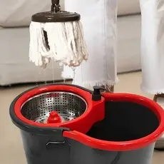 Mop Giratório Com Refil Balde Rodo Limpeza Piso Parede Cerâmica Casa Cozinha Esfregão