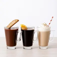 Conjunto 3 Canecas Vidro 230ml Transparente Café Chá Suco Bebidas Quentes Frias Resistente