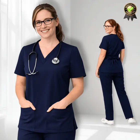 Conjunto Pijama Hospitalar Cirúrgico Scrub Feminino Unissex Profissional Privativo Clinica Uniforme de Trabalho