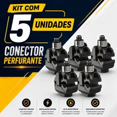 Kit 5 Conector Perfurante Cdp 10-70mm Derivação 1,5-10