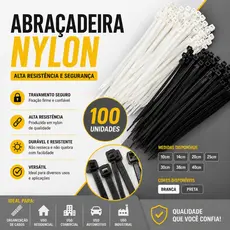Abraçadeira de Nylon 10/14/20/25/30/38/40 Enforca Gato Resistente Vários tamanhos Presilhas