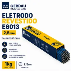 Eletrodo Revestido E6013 2,5mm 1kg Solda Ferro Aço Gerdau