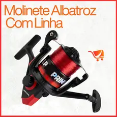 Molinete Pesca Albatroz Lp20 Prime Com Linha Drag 4kg Vermelho Direito/esquerdo