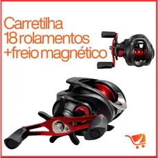 Carretilha Pesca 18 Rolamentos Freio Magnético Drag 8 Kg Dourado Direito