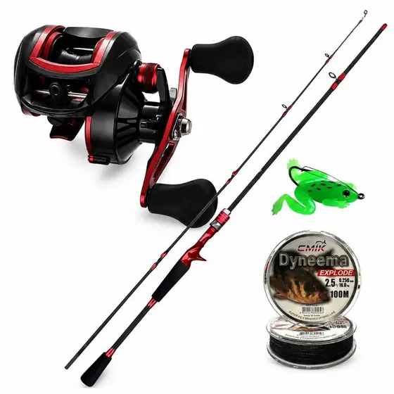 Kit Pesca 10 Kg Carretilha 19 Rolamentos + Vara Carbono+ Linha- Isca