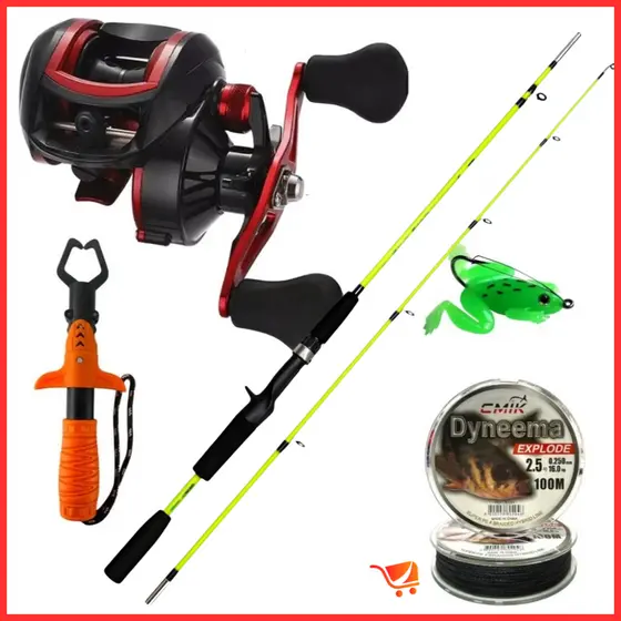Kit Pesca 10 Kg Carretilha 19 Rolamentos + Vara Albatroz + Alicate - Linha - Isca