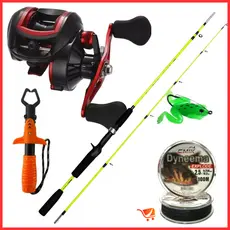 Kit Pesca 10 Kg Carretilha 19 Rolamentos + Vara Albatroz + Alicate - Linha - Isca