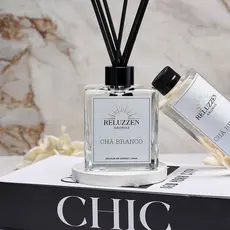 Difusor de Ambiente com Varetas Chá Branco 250ml Aromatizador Essência Premium