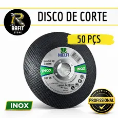 Disco de Corte Inox 4.1/2” 115mm Melfi Kit 50 Unidades para Esmerilhadeira