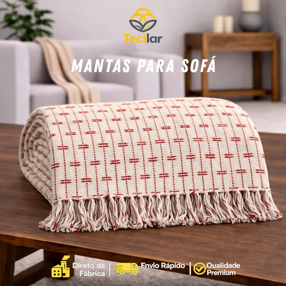 Manta para Sofá King 3,00X2,25m Gigante 100% Algodão | Decorativa Luxo | Capa Protetora e Elegante