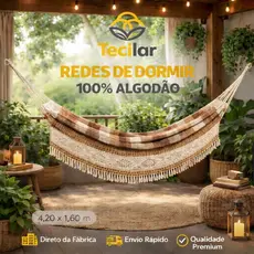 Rede de Dormir Casal 4,20X1,60m | Confortável e Resistente | Ideal para Descanso | Direto da Fábrica