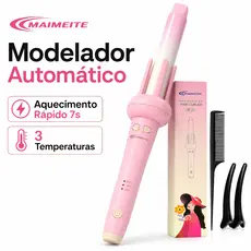 MAIMEITE Modelador de Cachos Automático Giratório Bivolt 110V-220V 3 Temperaturas Cerâmica Íons Negativos