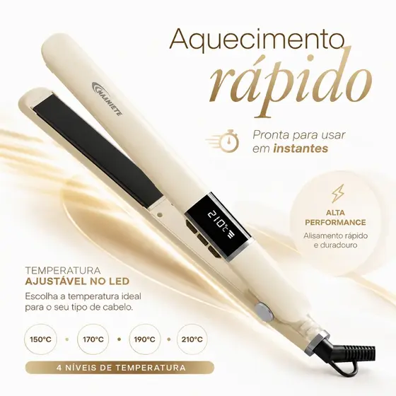 MAIMEITE Prancha Cabelo Profissional 230º Chapinha Nano Titanium bivolt