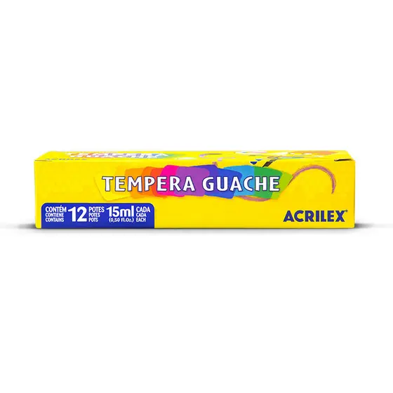 Tinta guache 12 cores 15ml 02012 Acrilex