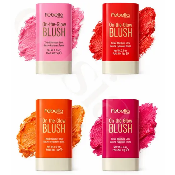 Blush Stick Febella Bastão Cremoso cor natural acabamento glow longa duração ideal para bochechas e lábios