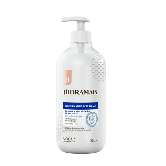 Sabonete Líquido Antibacteriano Neutro Hidramais 500ml Hebeatol
