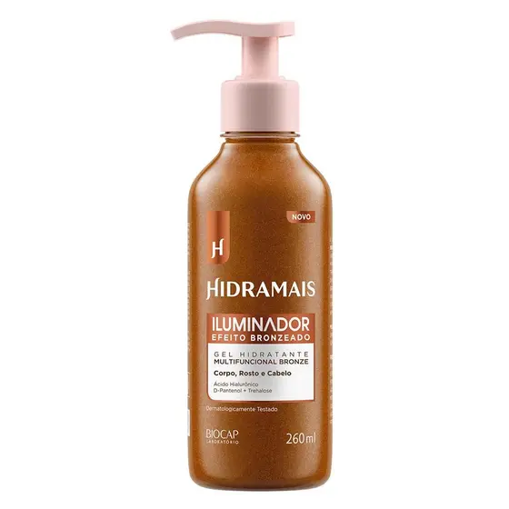 Iluminador Efeito Bronzeado Hidramais 260ml | Corpo, Rosto e Cabelo