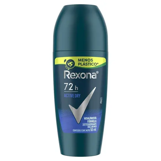 DESODORANTE REXONA MASCULINO ROLL ON ACTIVE DRY 50ML
