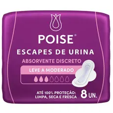 ABSORVENTE POISE DISCRETO ESCAPES DE URINA MODERADO 8 UNIDADES