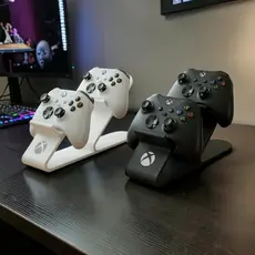 Suporte Duplo Para Controle Gamer Organizador Base Mesa Compatível Xbox Series X S One Elite