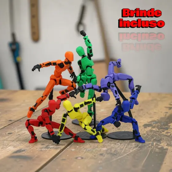 Boneco Articulado Dummy 13 Action Figure + Brinde Exclusivo Kit Montagem Stop Motion Presente Kids