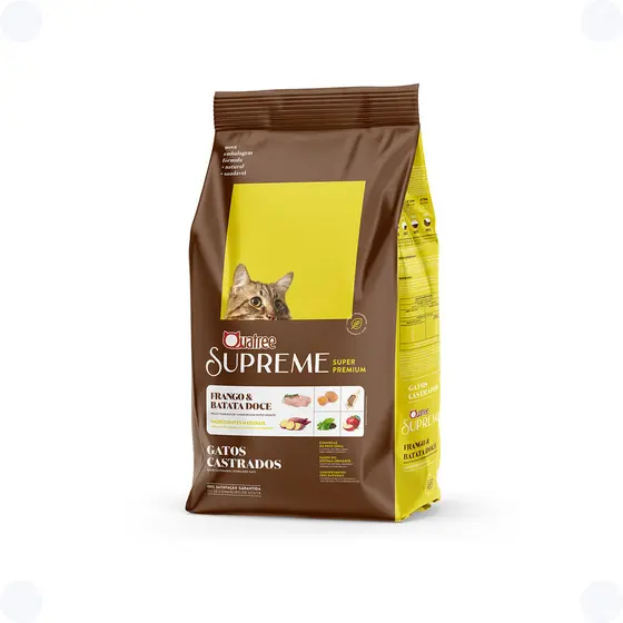 Ração Seca Quatree Supreme Frango e Batata Doce para Gatos Castrados 10,1 Kg