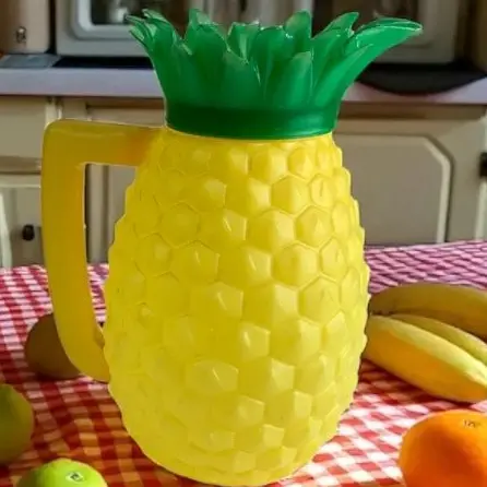Jarra Abacaxi Injetemp 1,5L Prata Dourada Kit Jarras Suco Drinks Festa Havaiana Decoração Mesa