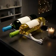 Suporte Adega de Mesa Para 3 Vinhos curvado Minimalista Organizador Bancada Luxo