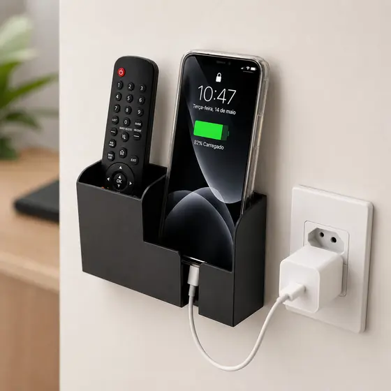 Suporte de Parede Multifuncional Celular e Controle Remoto TV Ar Condicionado Sem Furo Universal