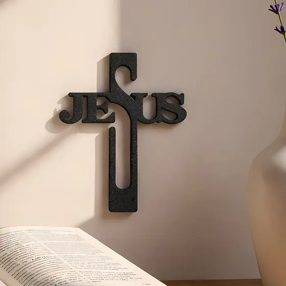 Letreiro Jesus 3D Decorativo Parede Placa Religiosa Cristã Sala Quarto Igreja Presente Gospel