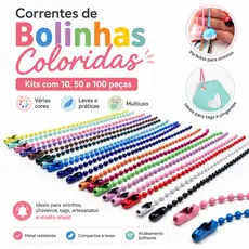 50-200 Corrente De Bolinha Com Canoa 10cm X 2,4mm Tag Chaveiro