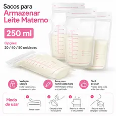 20/40/80 Pçs Saco Saquinhos Congelar Leite Maternidade Bebê