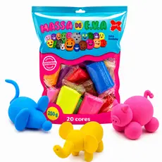 Massa de EVA 20 Cores Vibrantes Massinha de Modelar 250g para Arte Escolar Artesanato Infantil